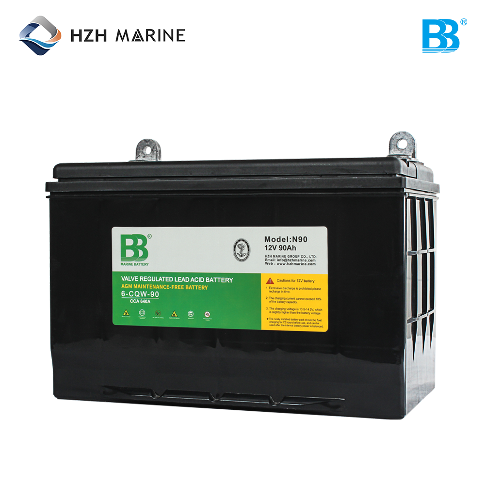 船用启动蓄电池 12V 90Ah 640A CCA 832A MCA