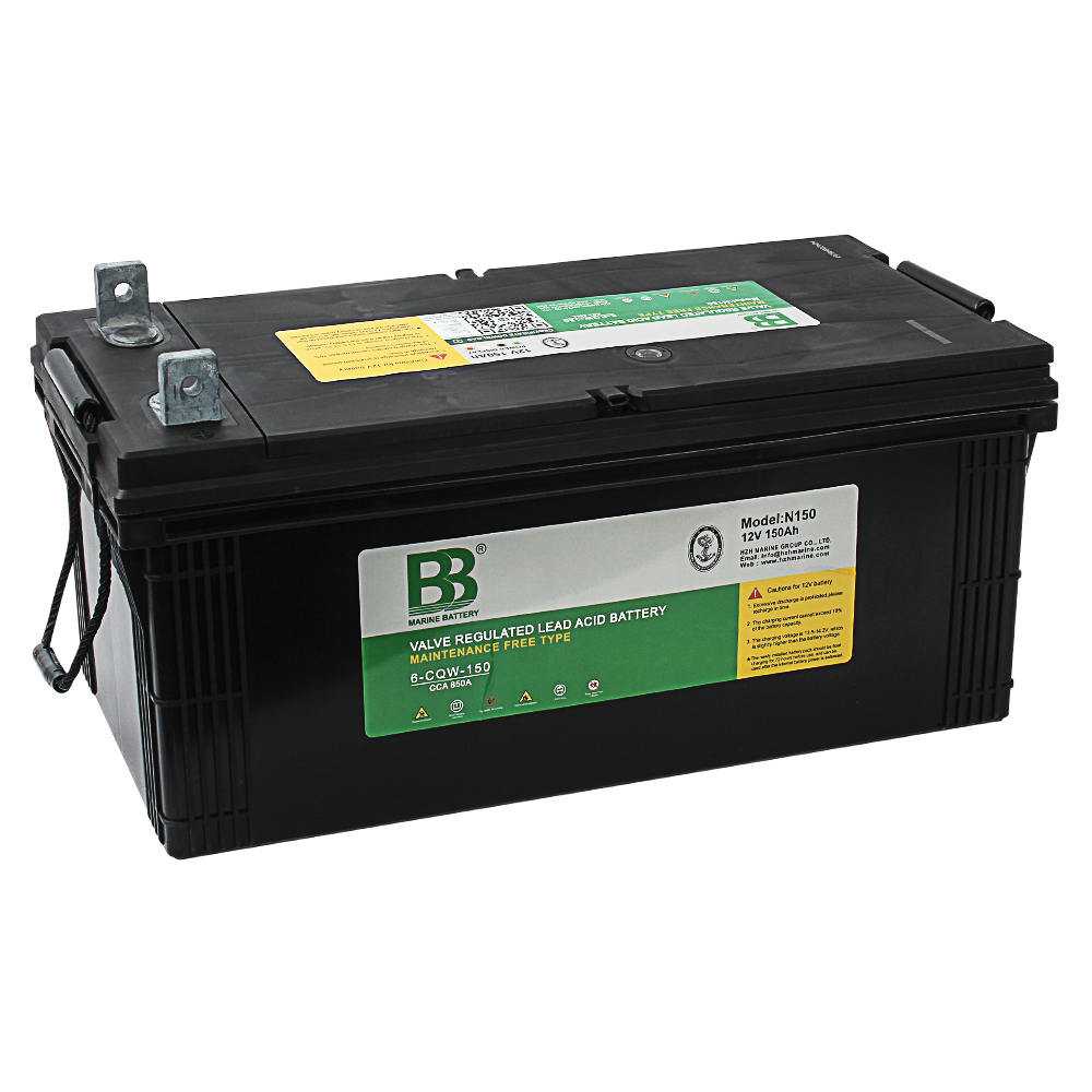 12V150Ah船用蓄电池 12V150Ah船用免维护蓄电池